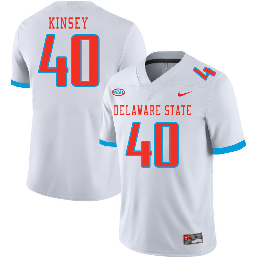 Men-Youth #40 Antquan Kinsey Delaware State Hornets 2023 College Football Jerseys Stitched-White